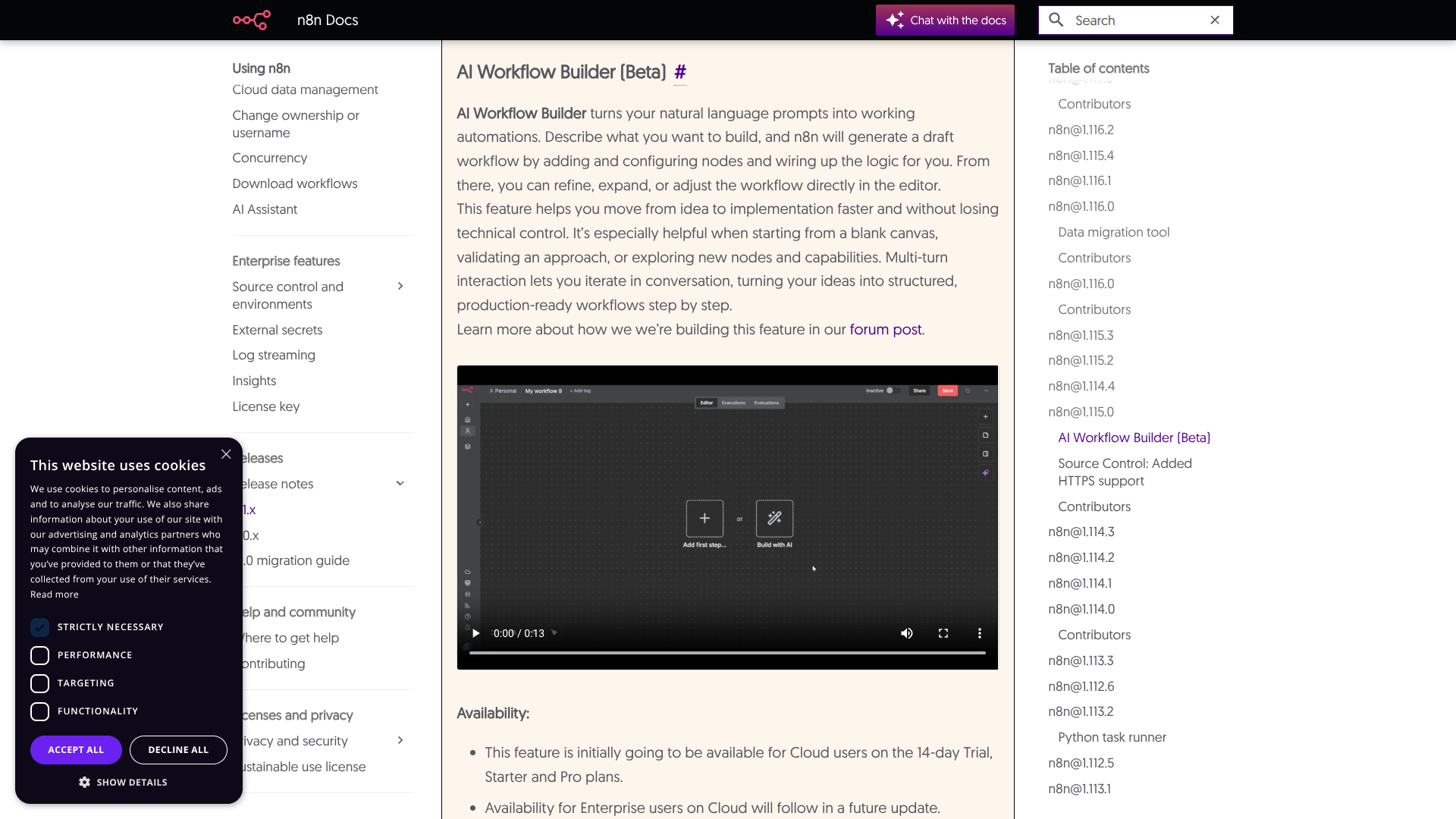 n8n AI Workflow Builder screenshot