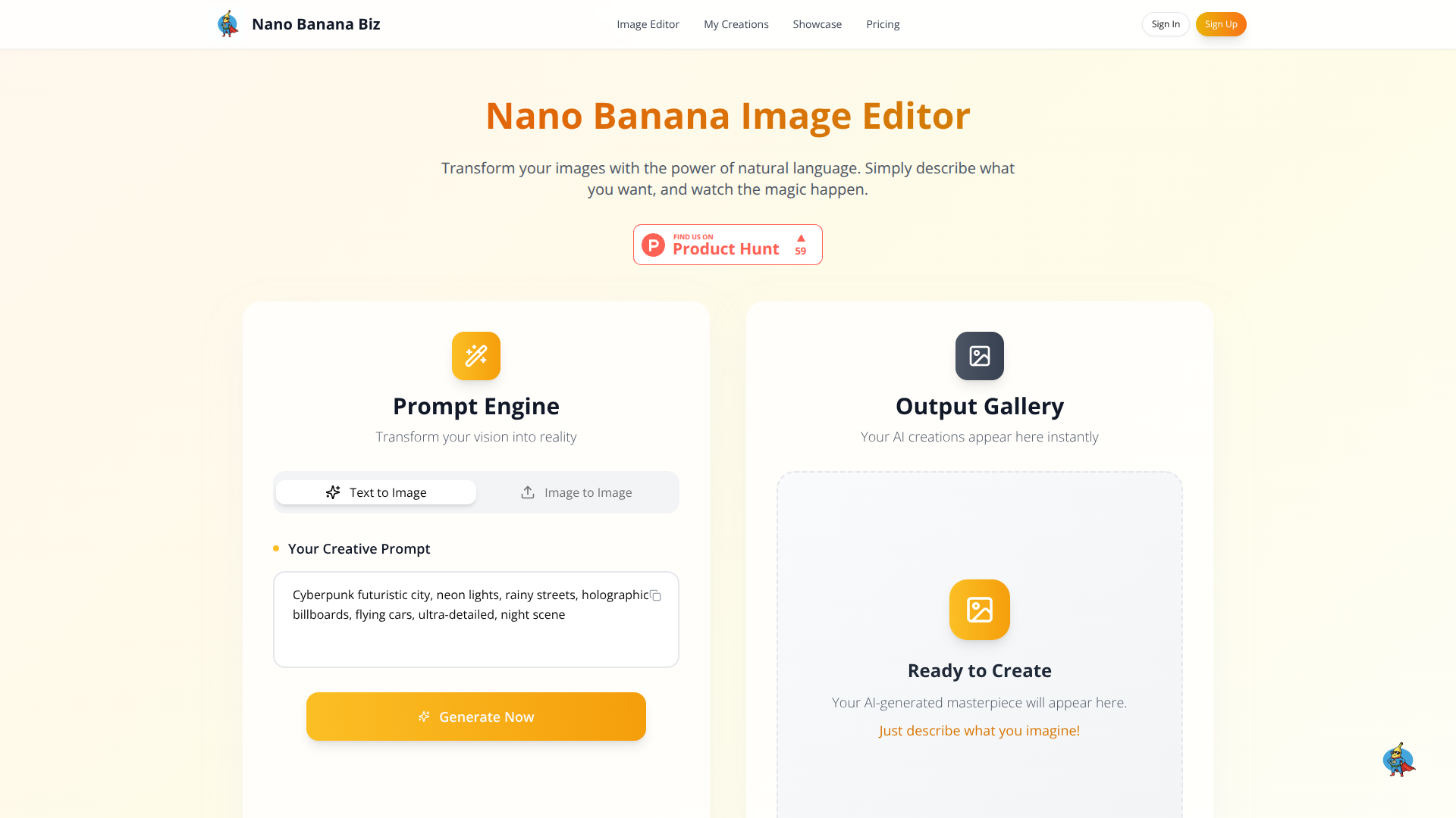 Nano Banana Biz screenshot