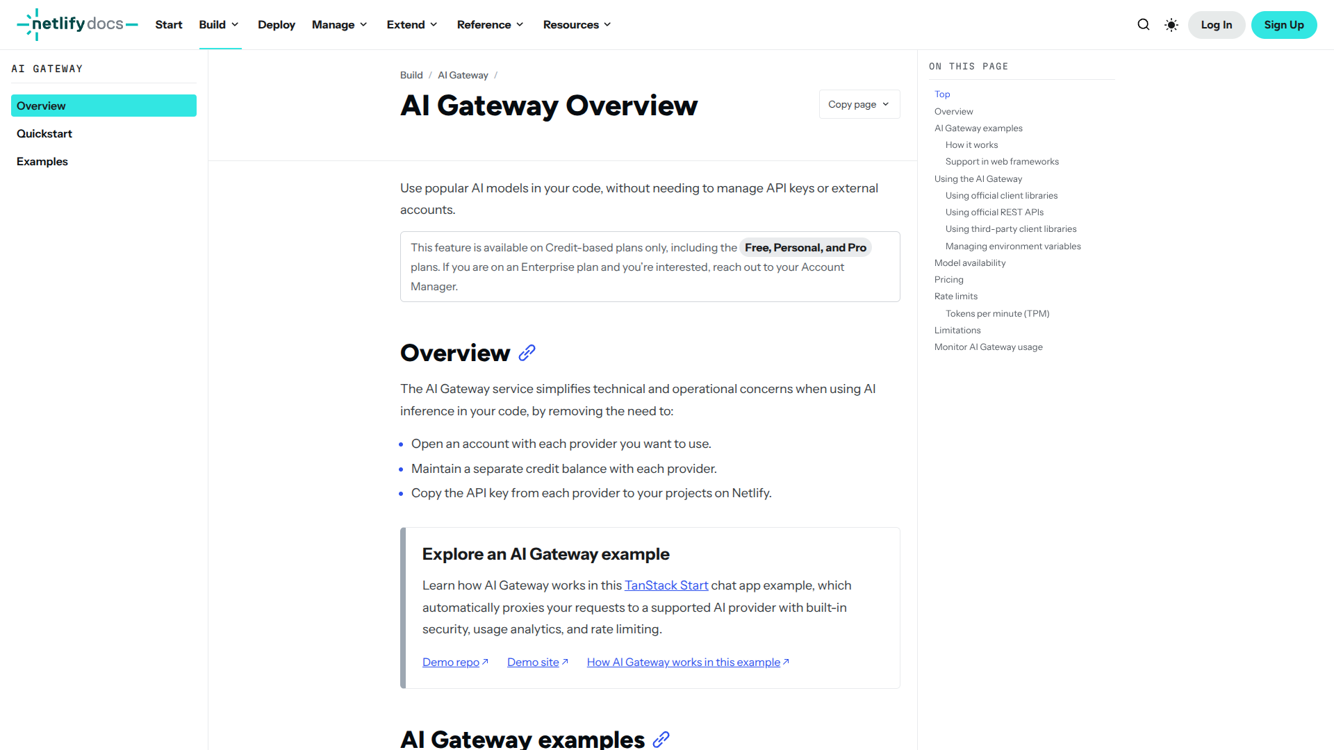 Netlify AI Gateway screenshot