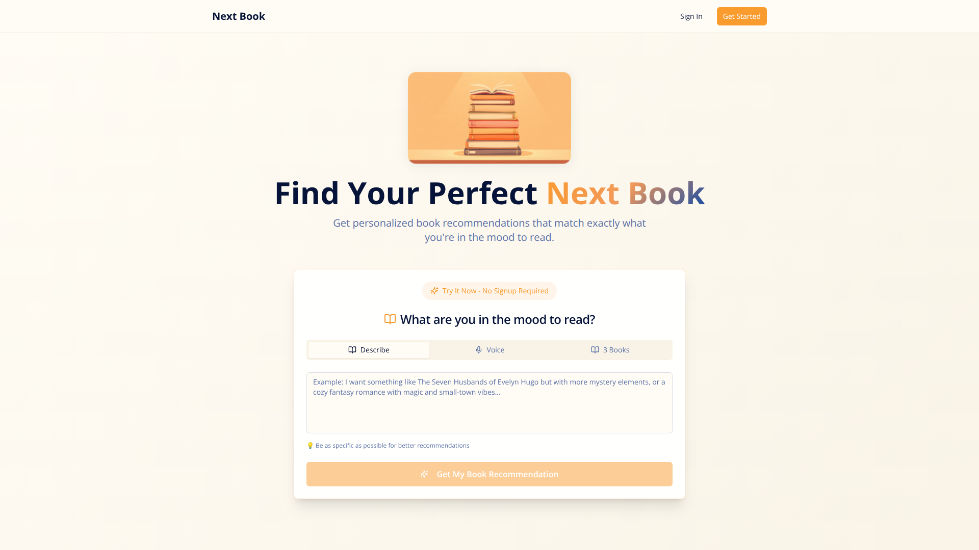 NextBook - Your Perfect Read in Seconds logo