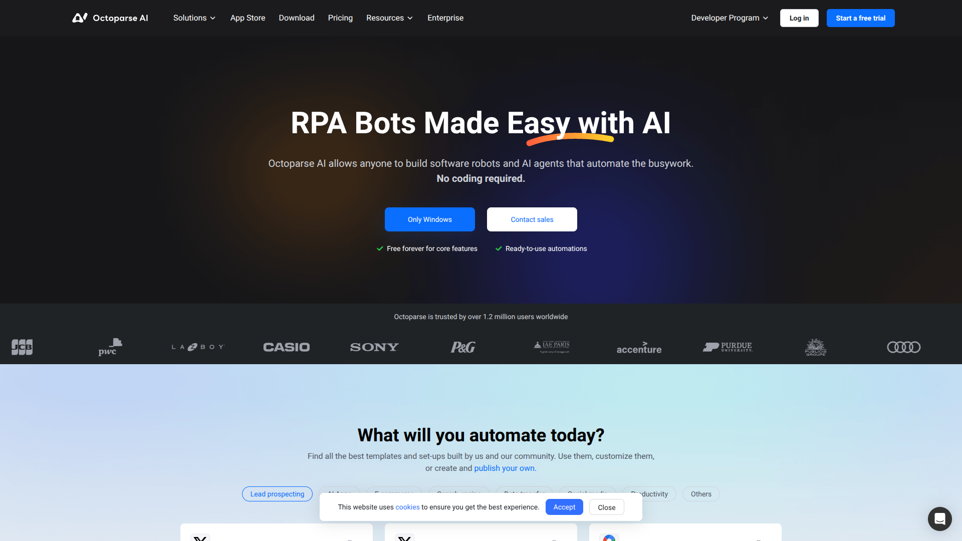 Octoparse AI screenshot