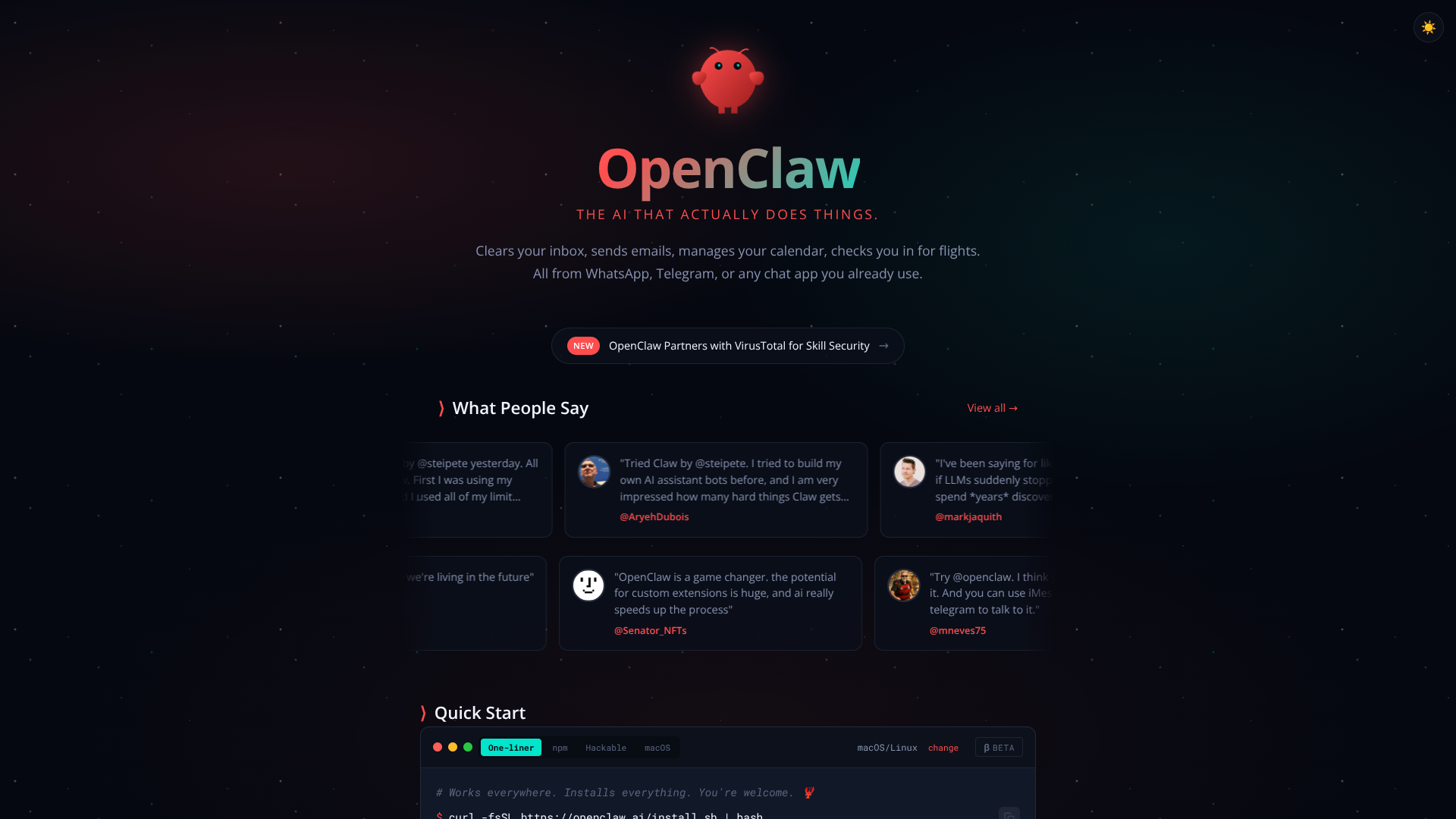 OpenClaw screenshot