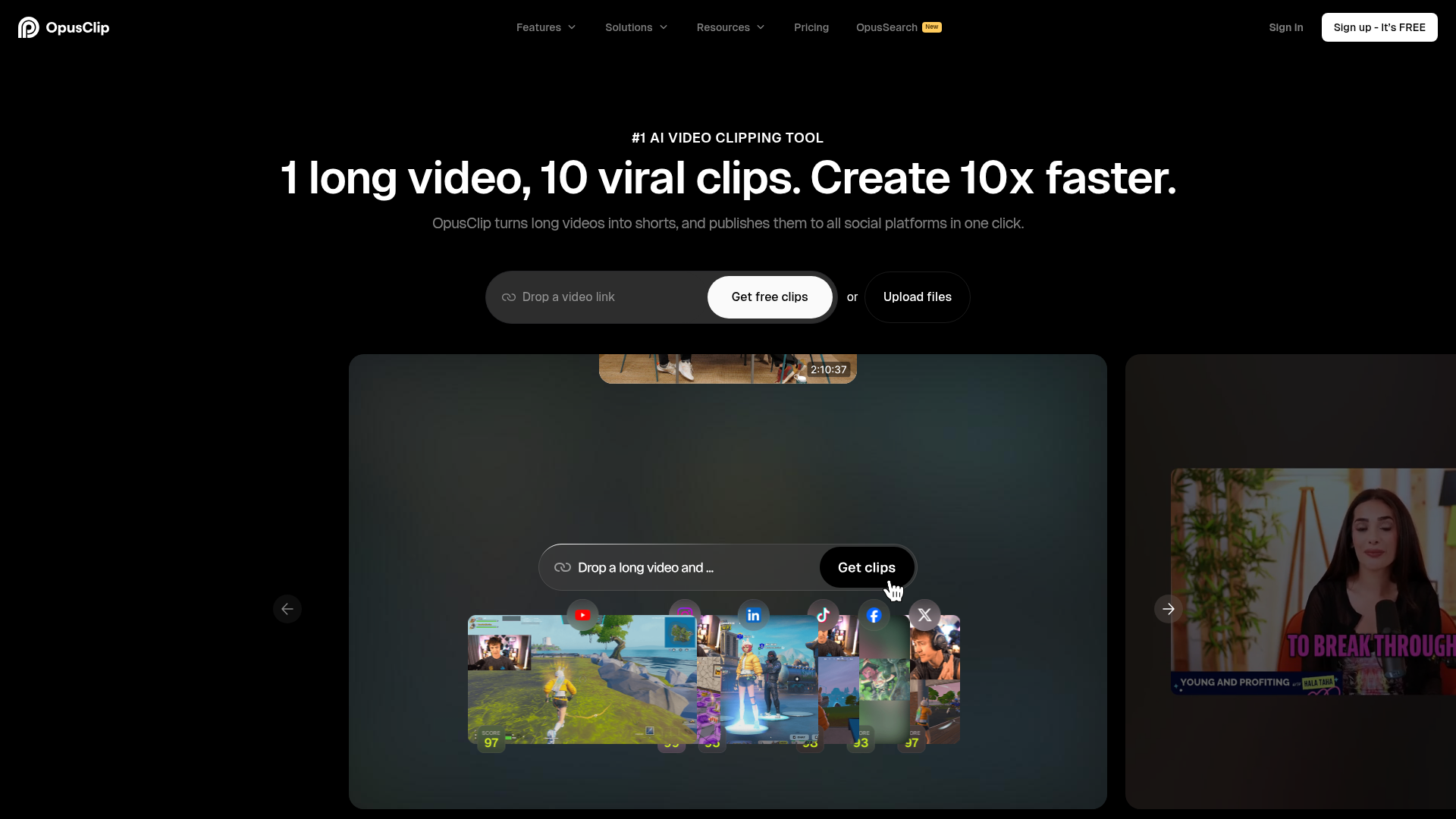 Opus Clip screenshot