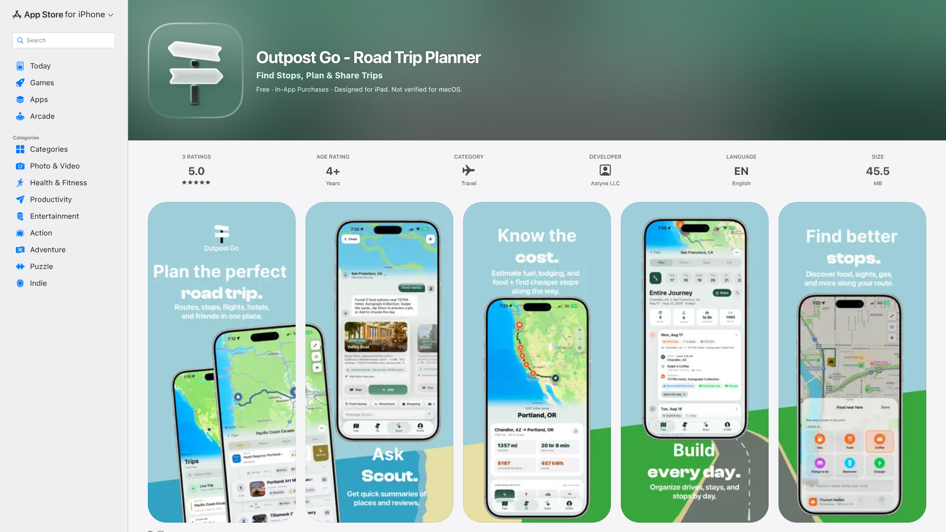 Outpost Go - Road Trip App