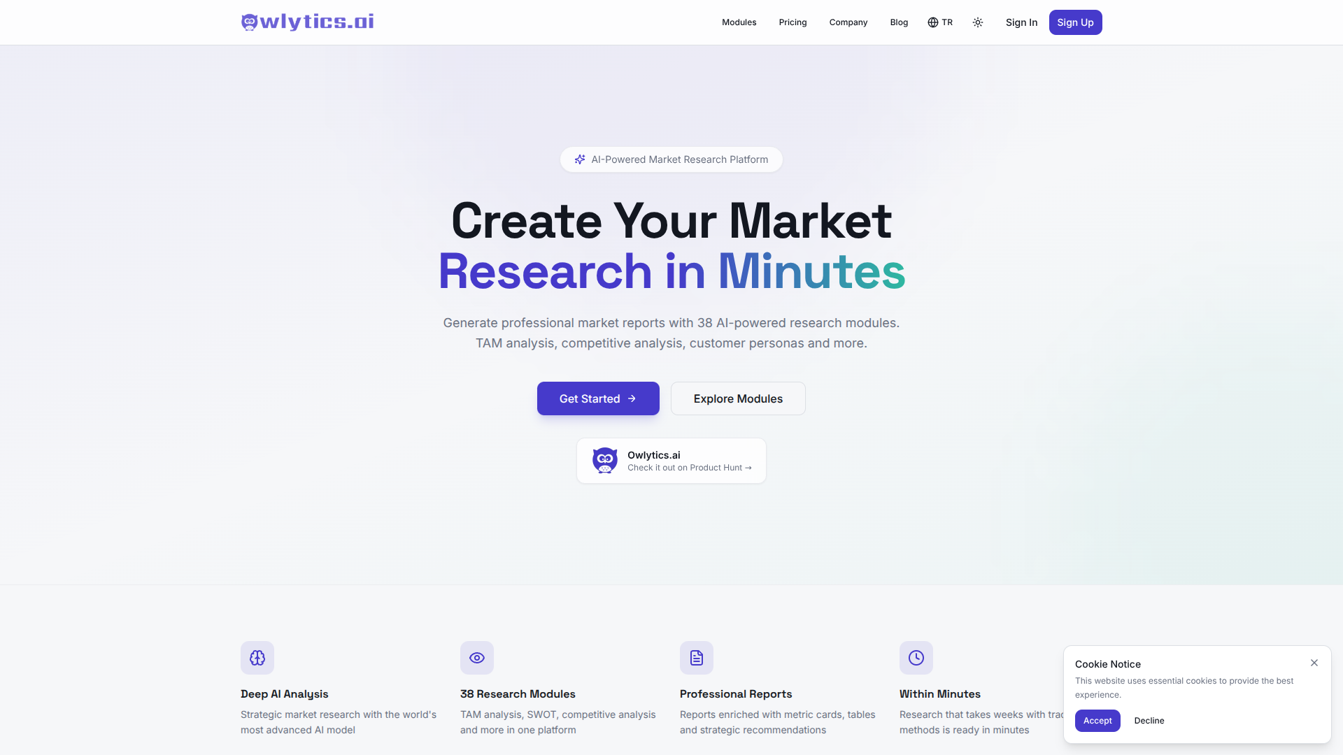 Owlytics.ai screenshot