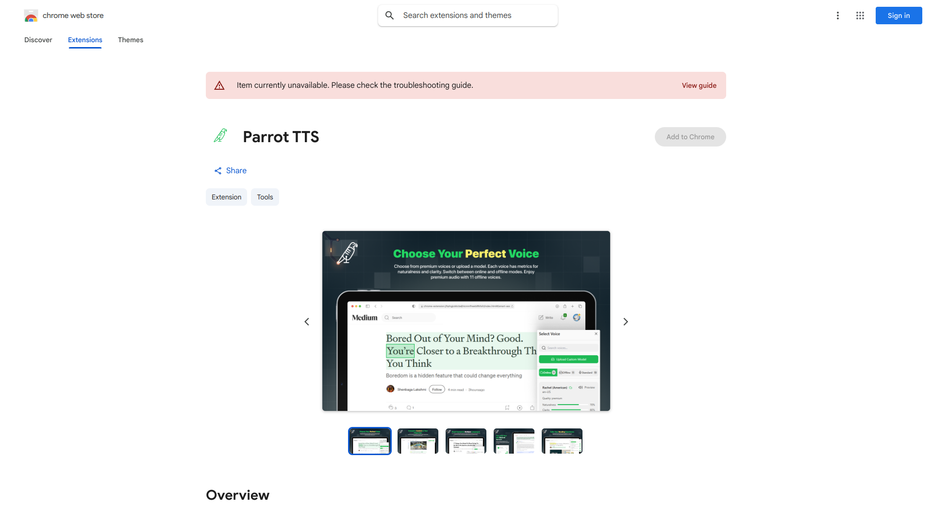 Parrot TTS