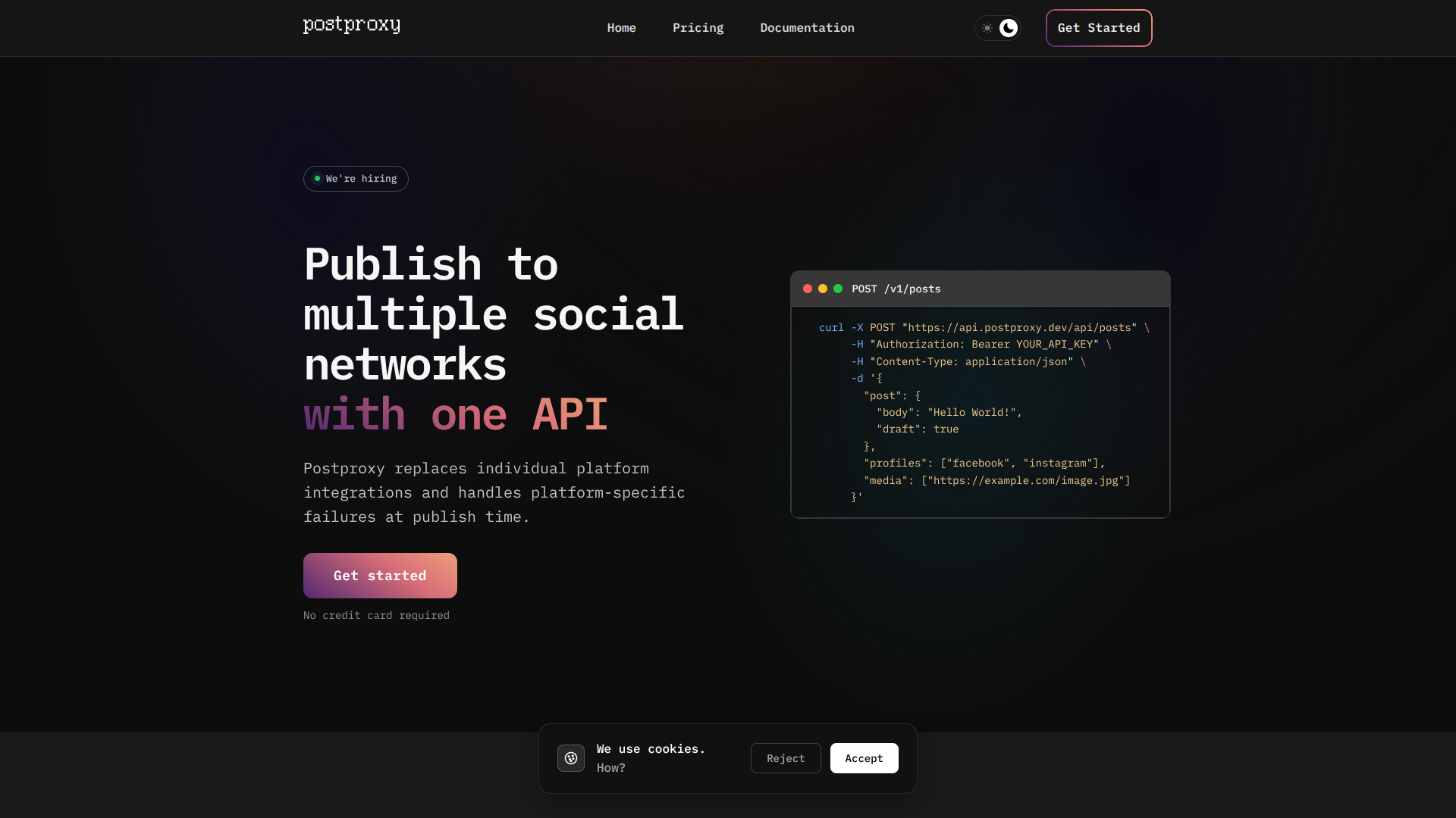 Postproxy screenshot