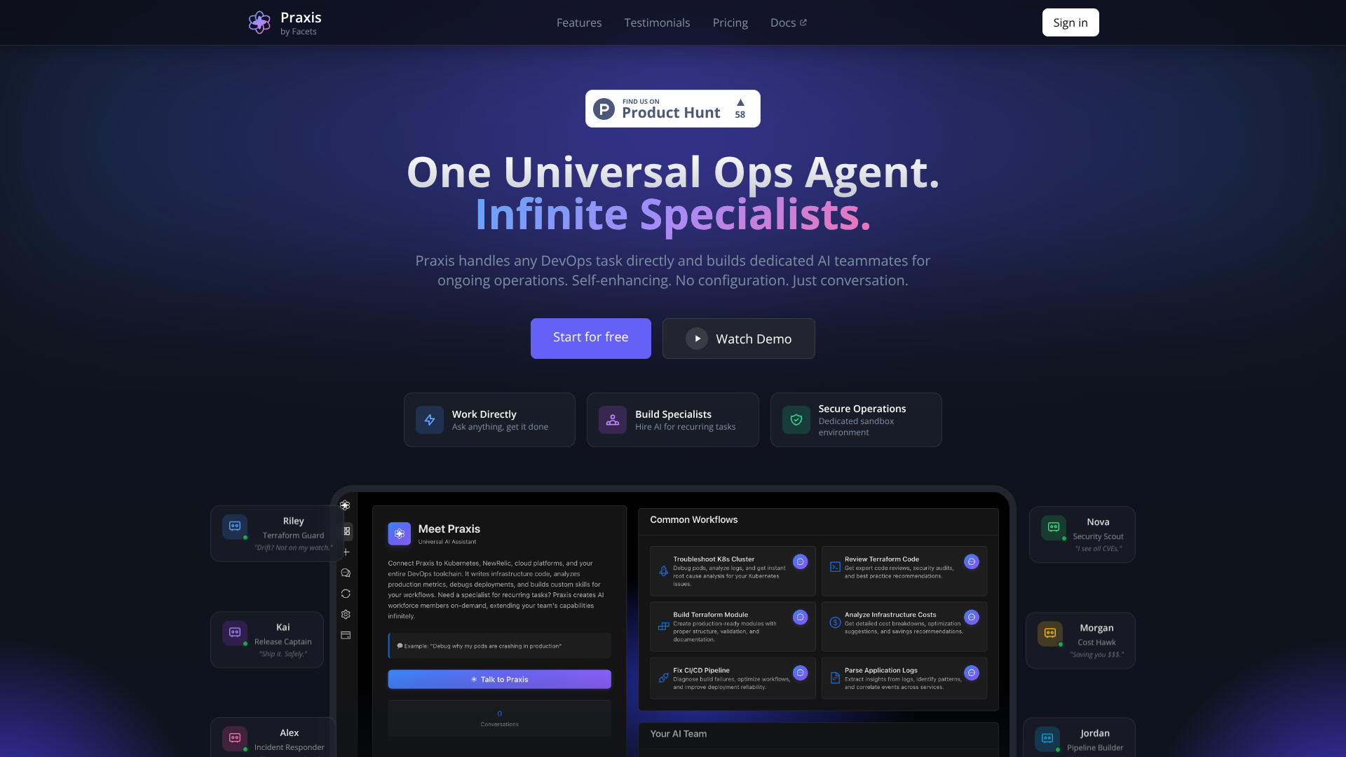 Praxis by Facets.cloud screenshot