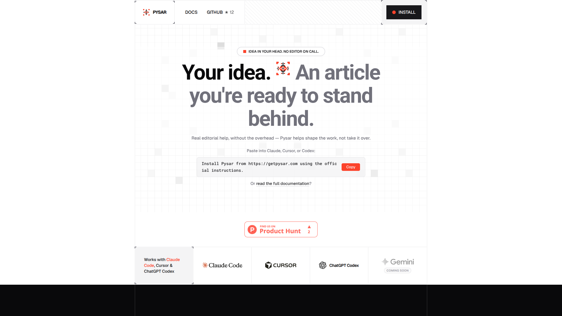 Pysar Writing Assistant screenshot