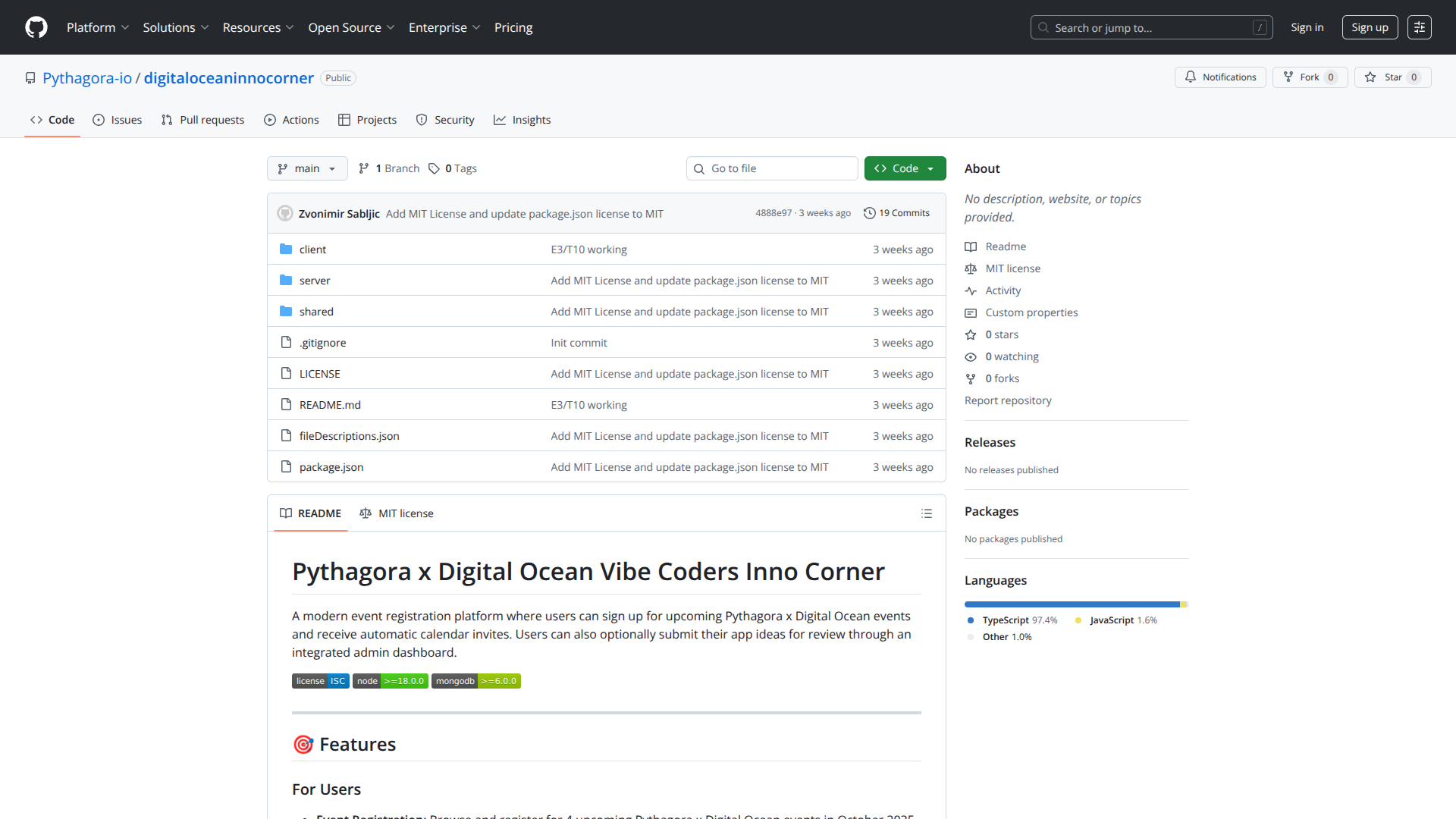 Pythagora x Digital Ocean Portal logo