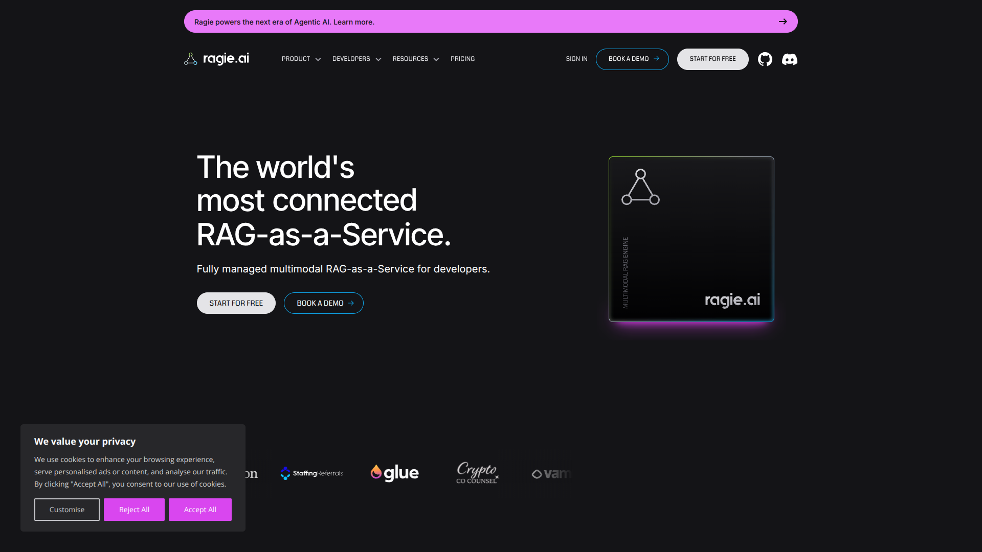Ragie: Agent-Ready RAG-as-a-Service logo