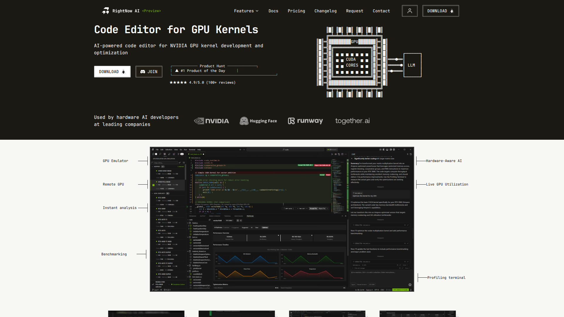 RightNow CUDA Editor screenshot
