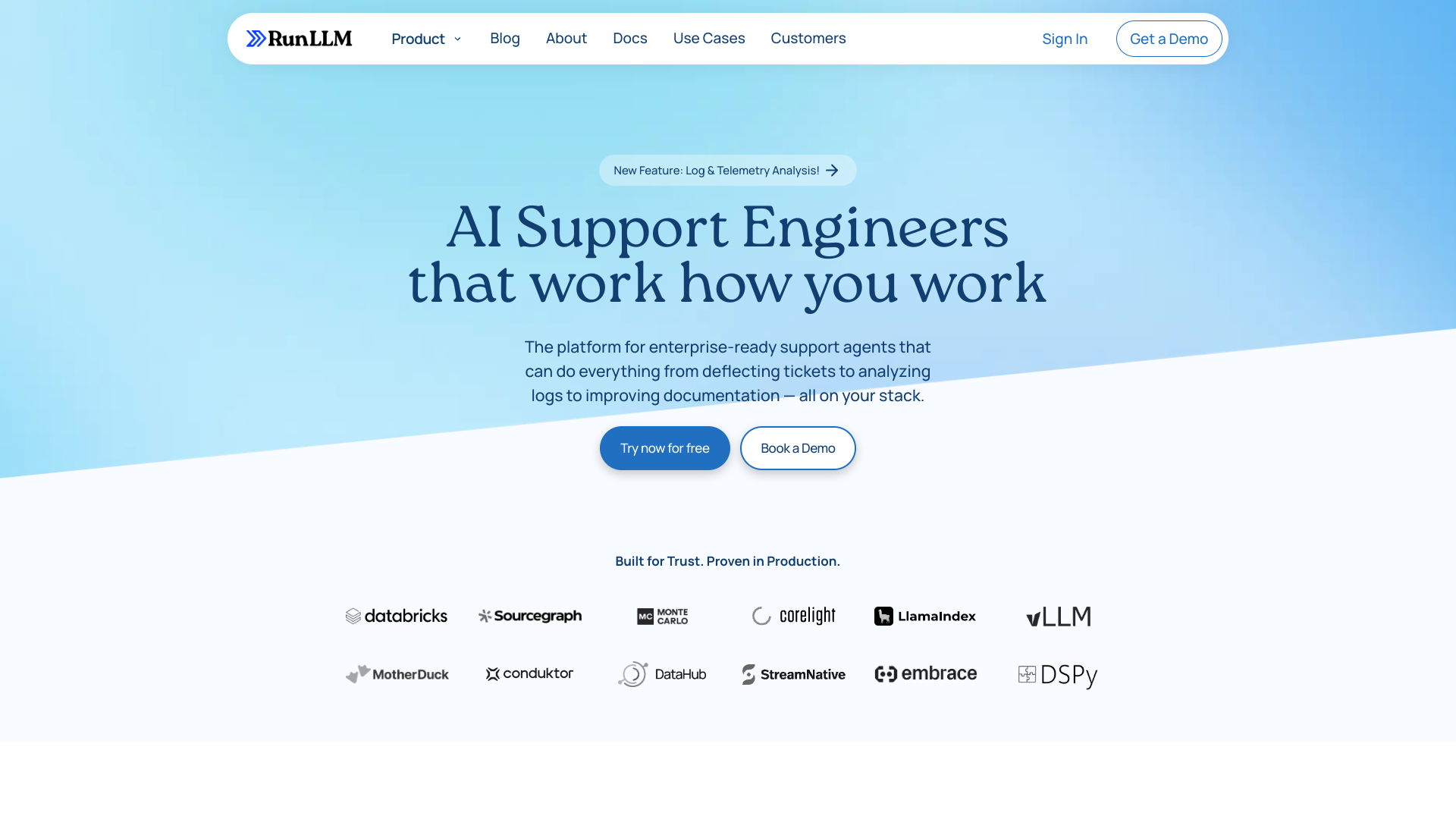 RunLLM: The AI Support Engineer logo