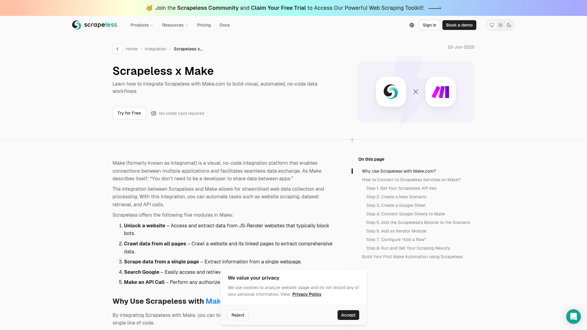 Scrapeless–Make.com Integrations