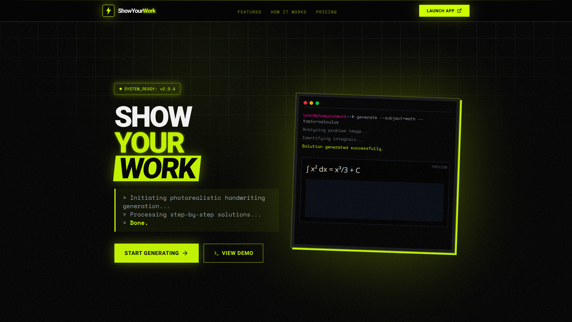 ShowYourWork screenshot