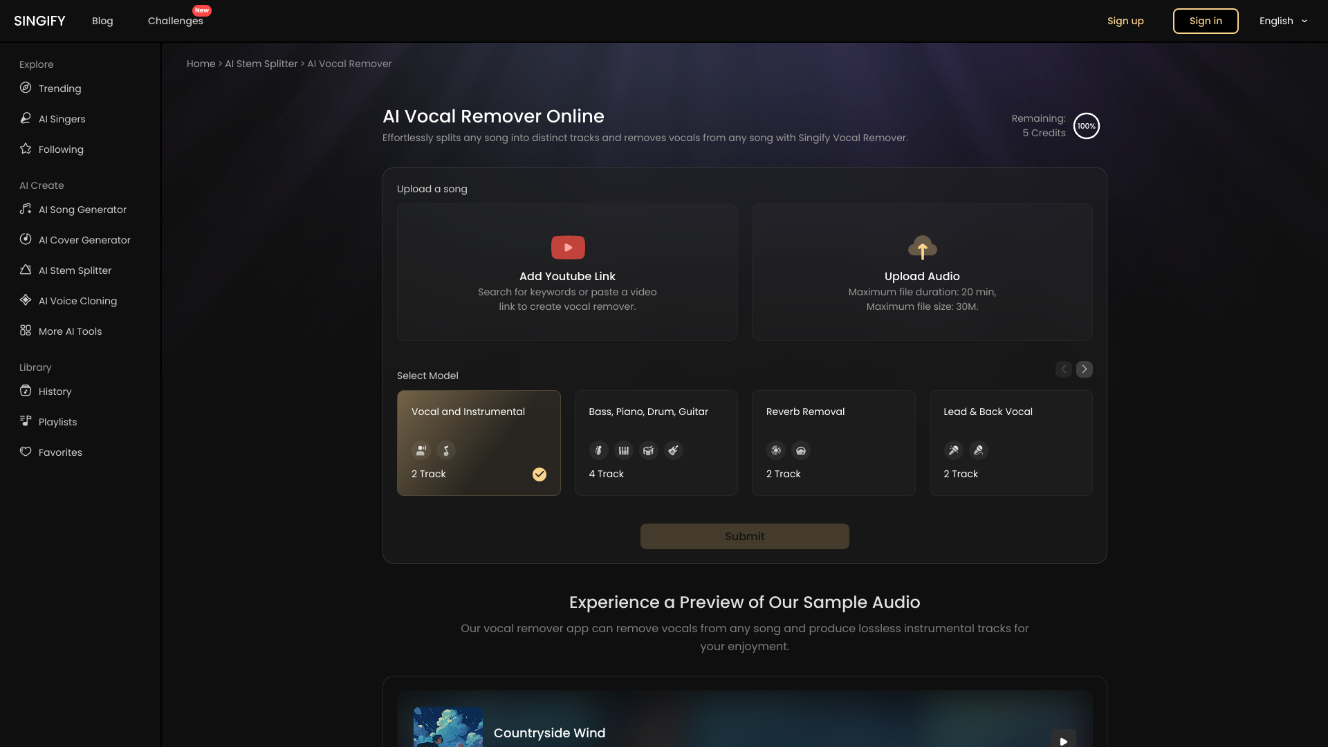 Singify AI Vocal Remover logo