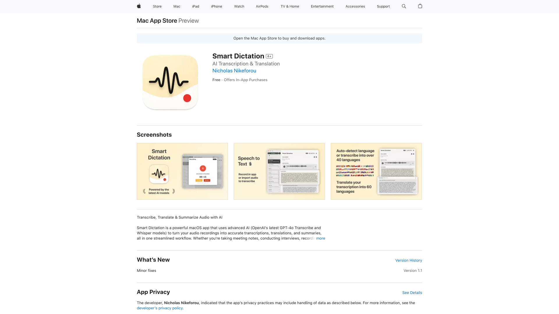 Smart Dictation screenshot