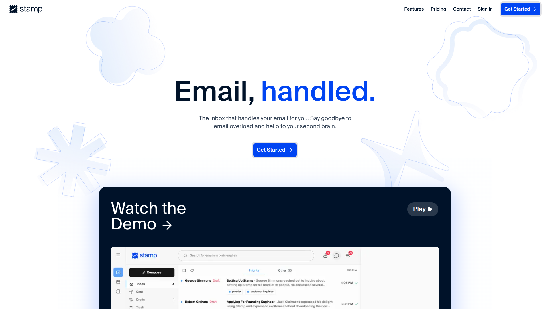 Stamp: The AI Secretary logo