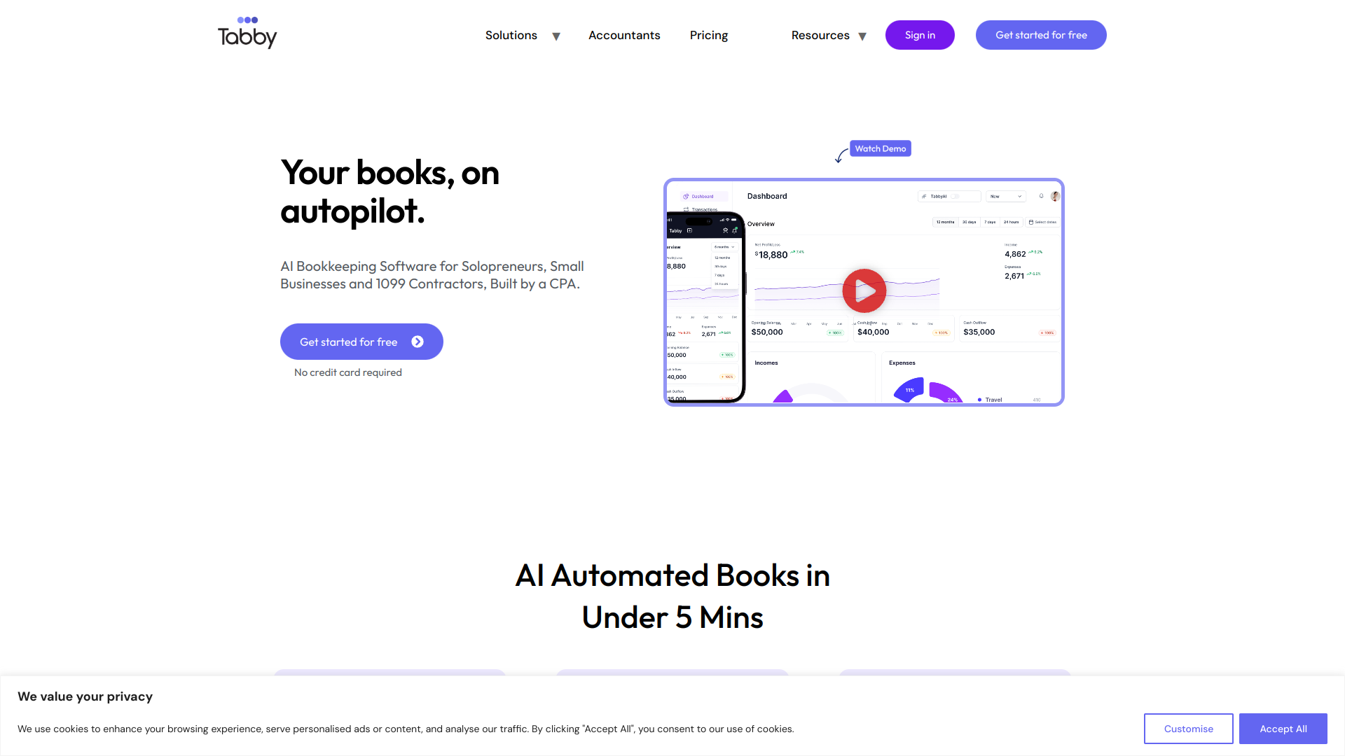 Tabby: AI Bookkeeper logo
