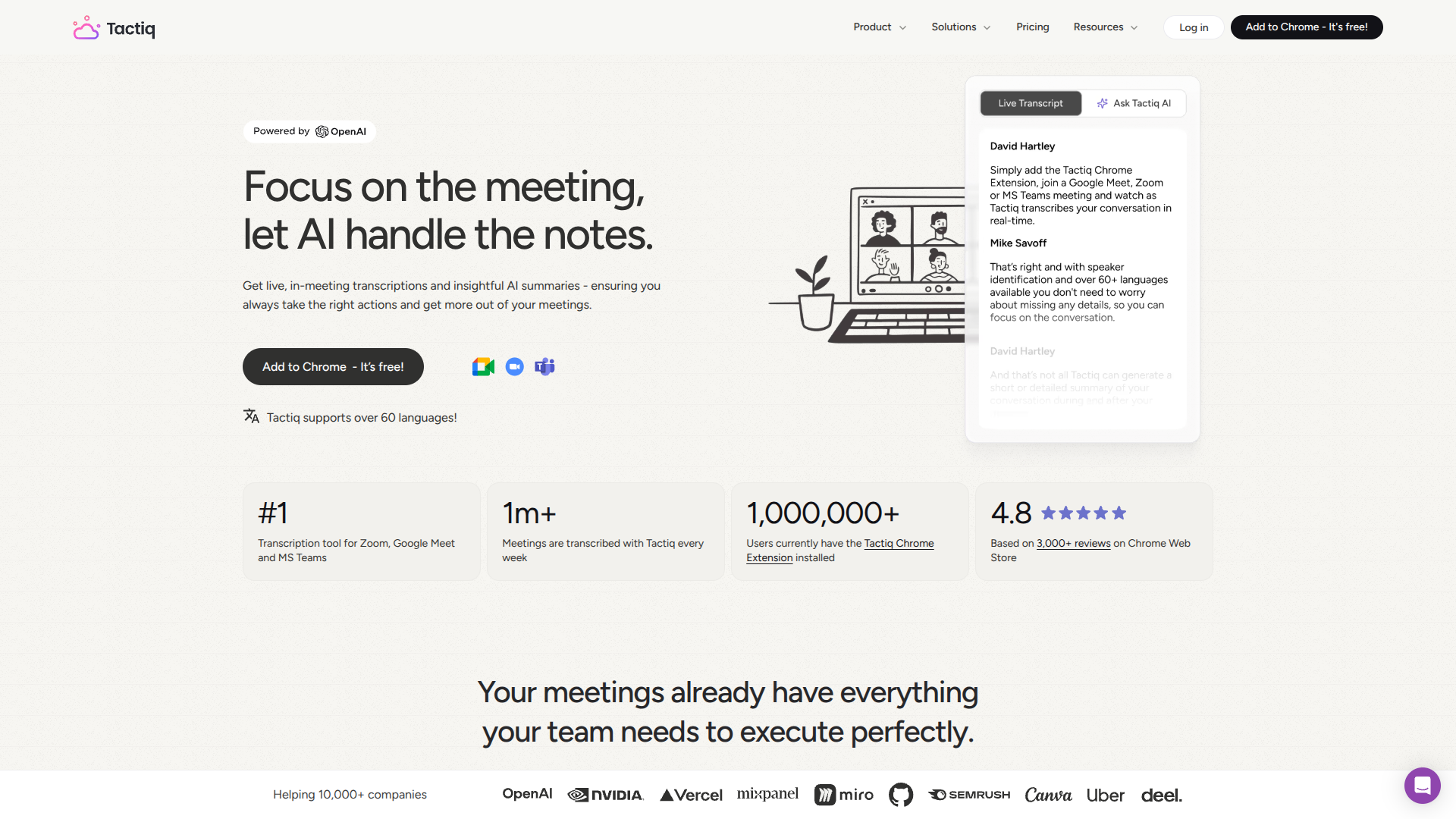 Tactiq 3.0 screenshot