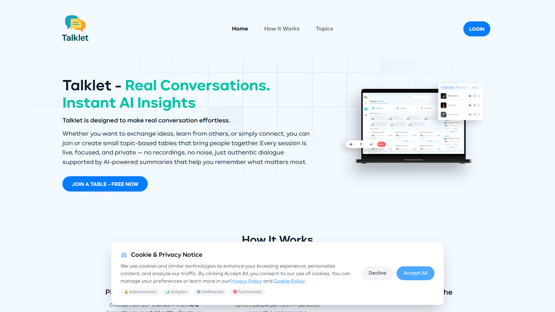 Talklet - Now live