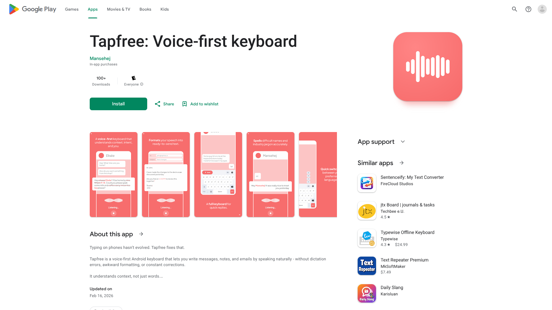 Tapfree for Android logo