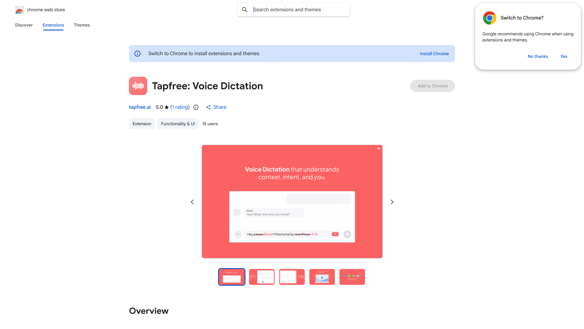 Tapfree for Chrome