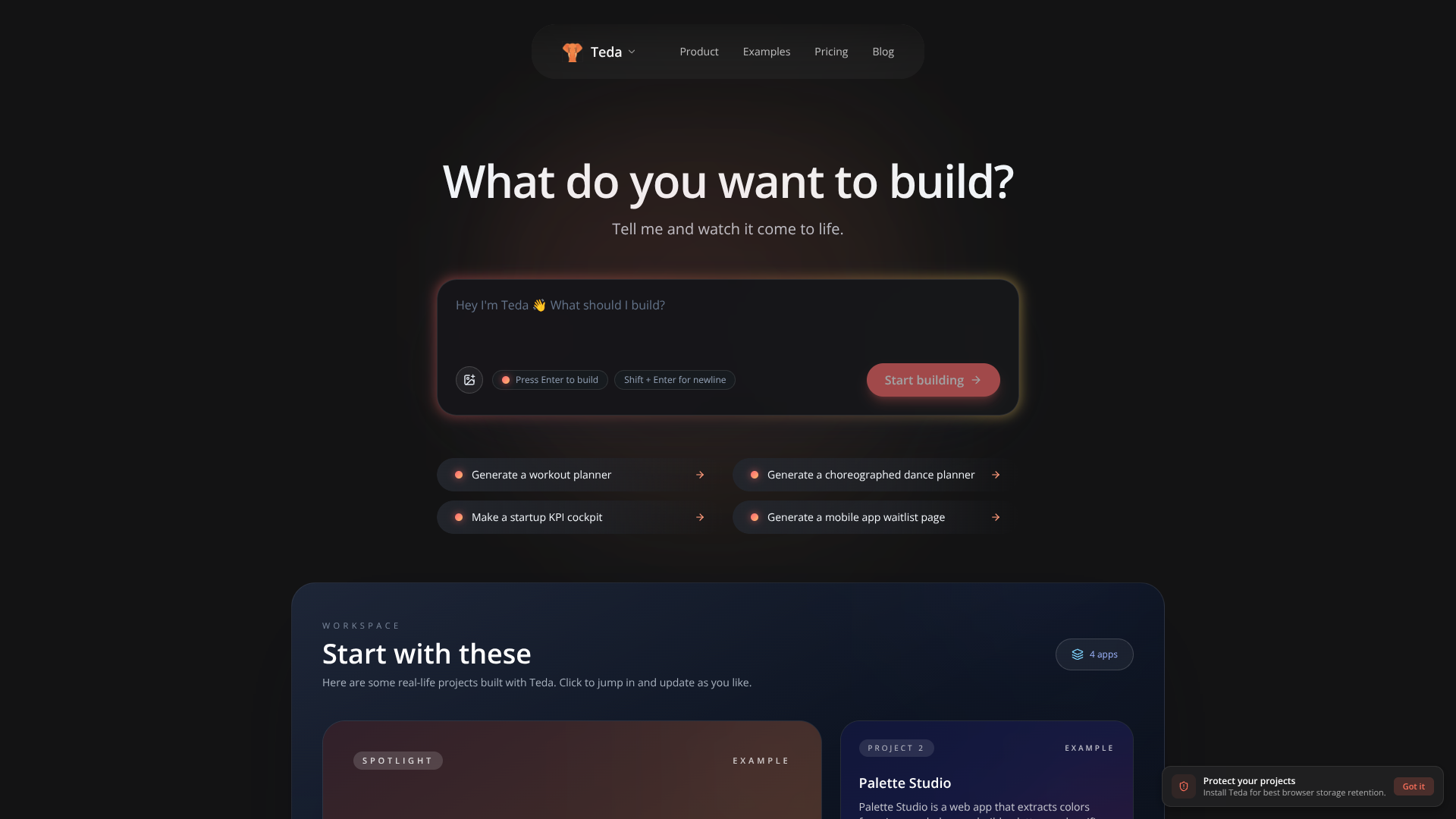 Teda.dev - AI app builder logo