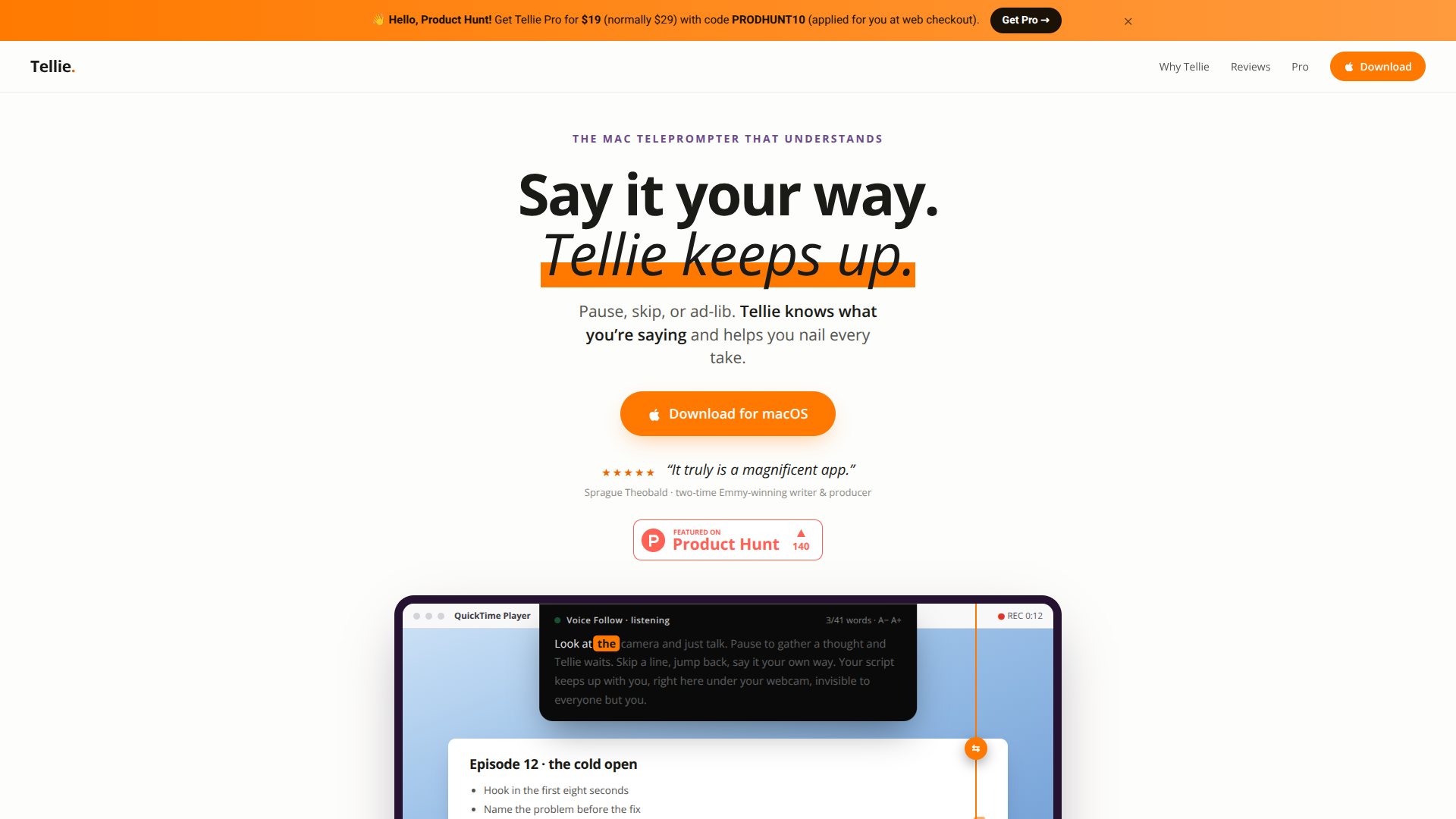Tellie Prompter 1.5 logo