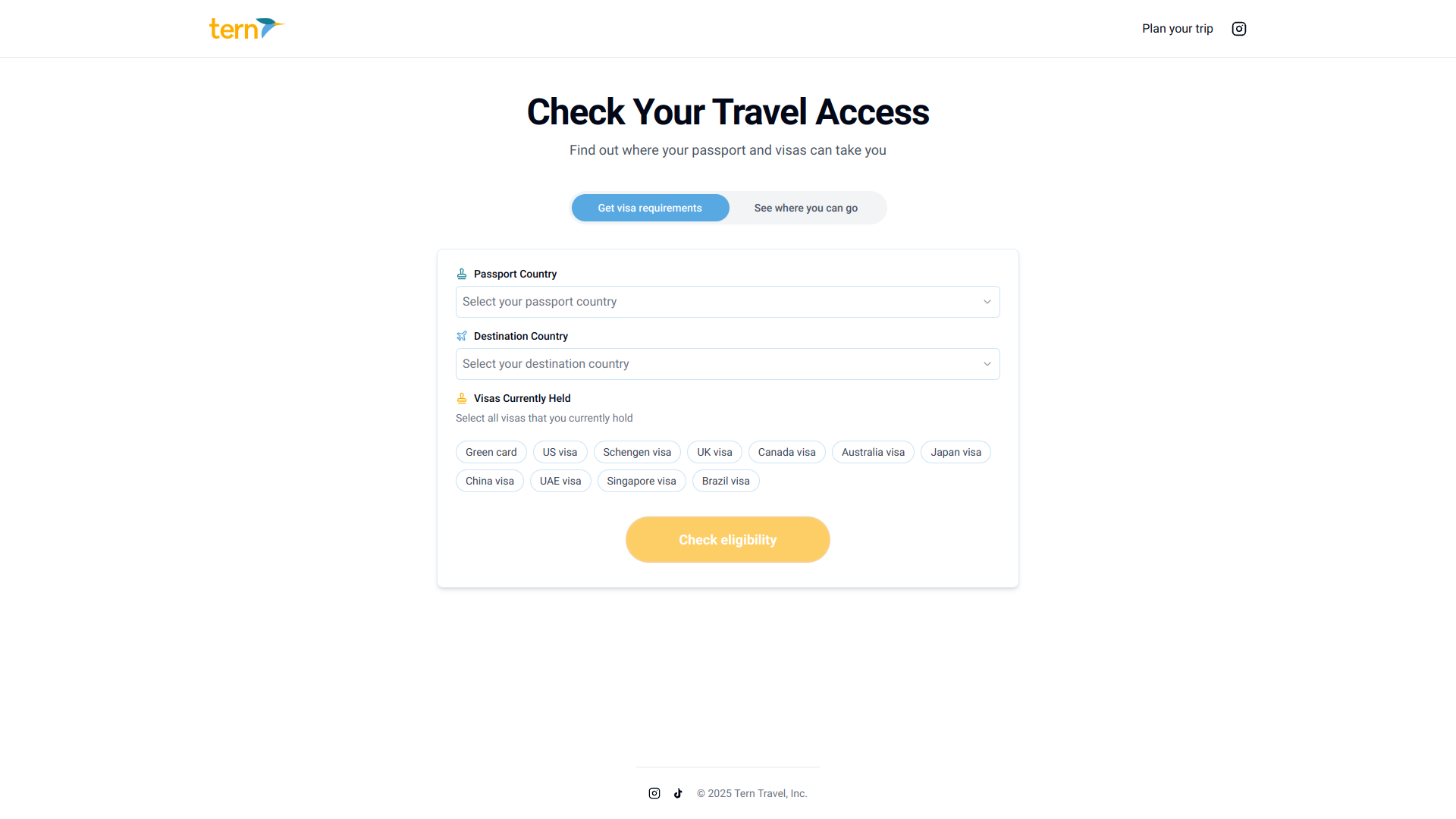 Tern – Where Can Your Passport Take You? logo