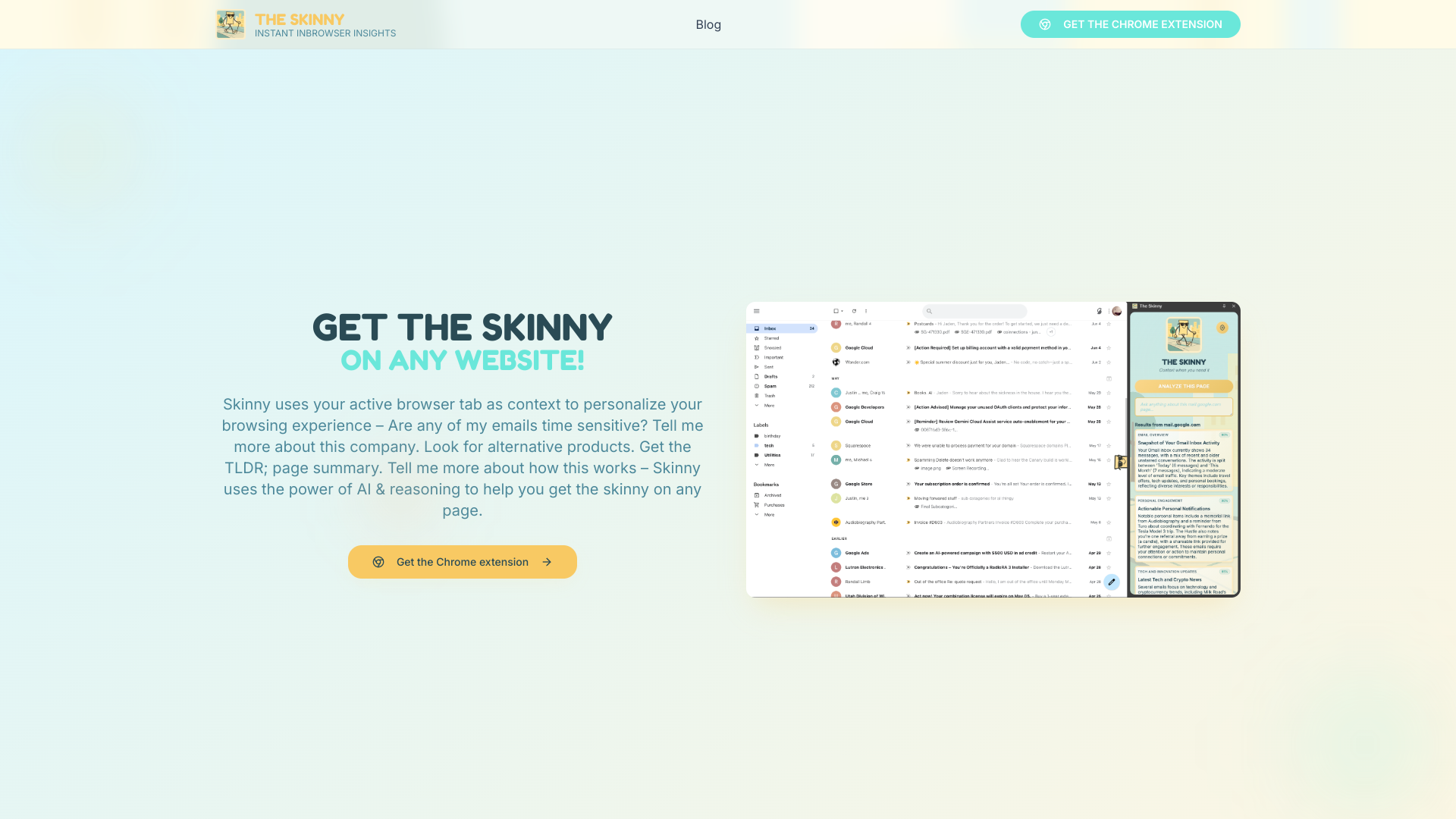 The Skinny Extension screenshot