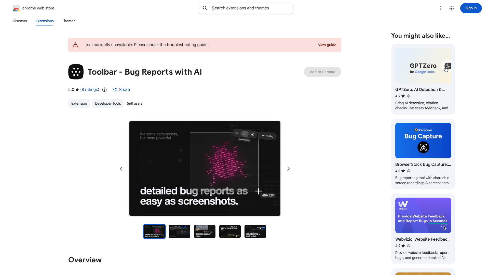 Toolbar - Bug Reports with AI logo