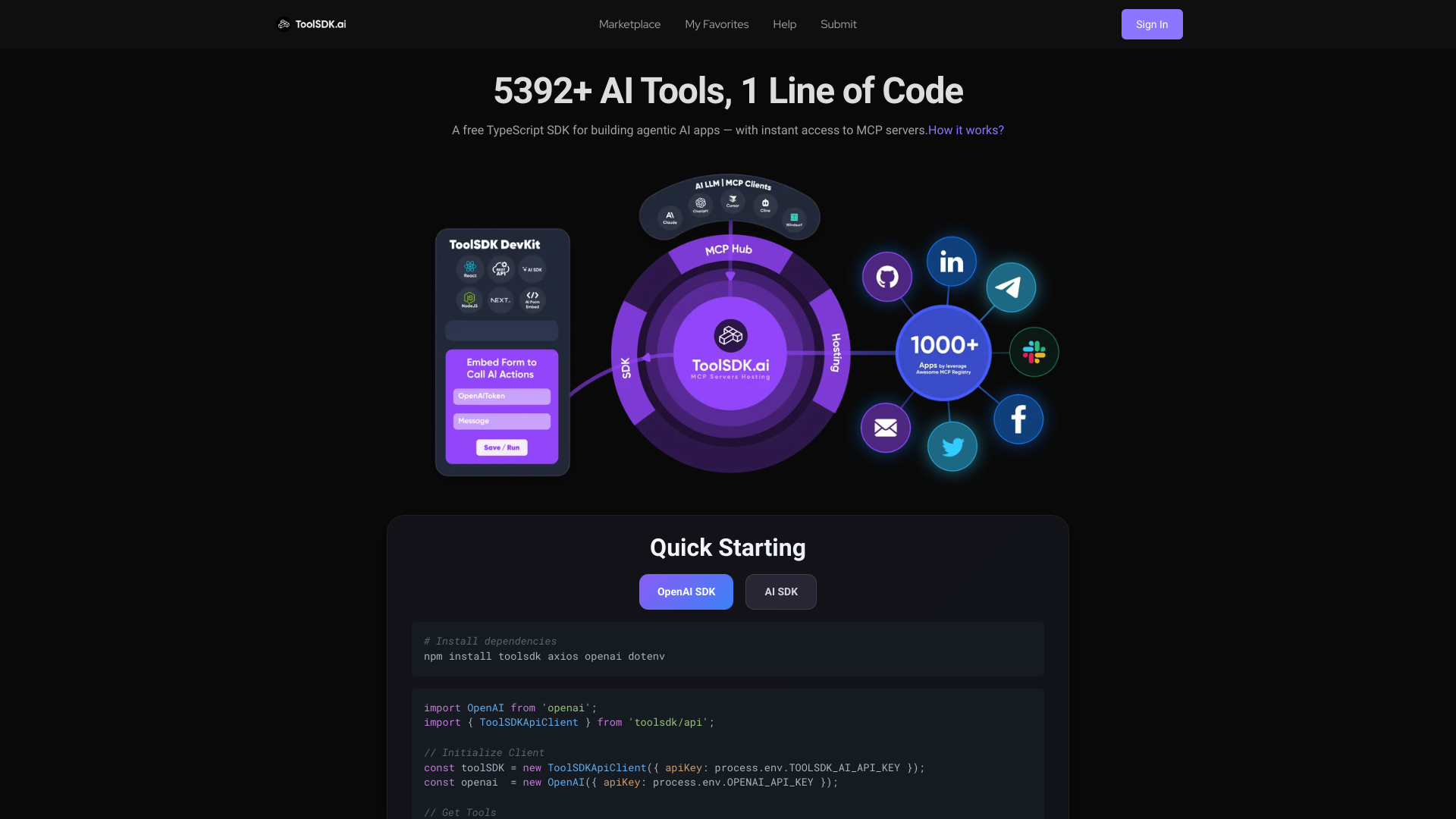 ToolSDK.ai screenshot