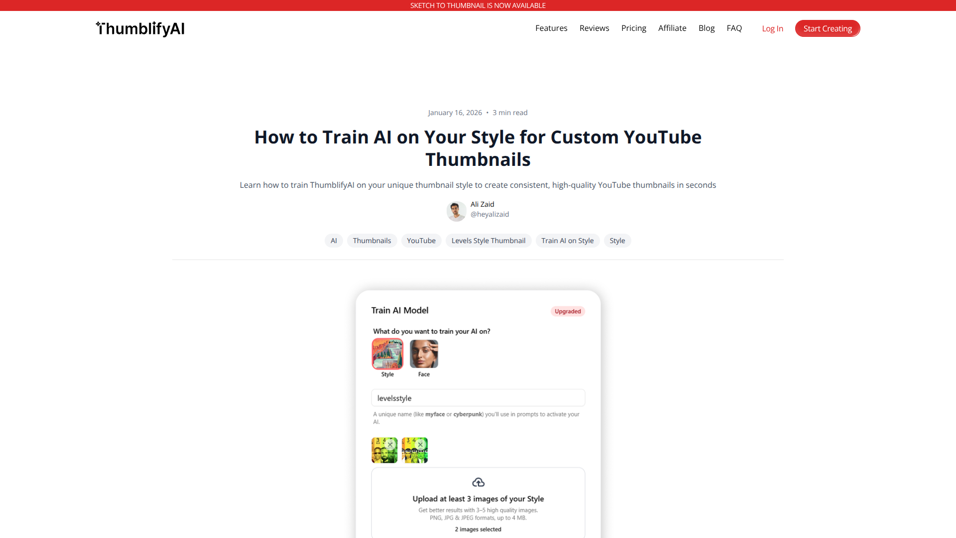Train Custom AI on Face & Style logo