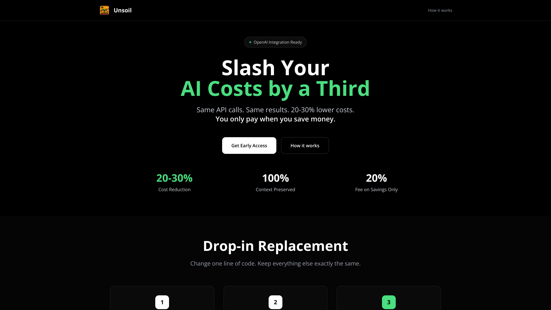 Unsoil - Slash your AI costs by a Third logo