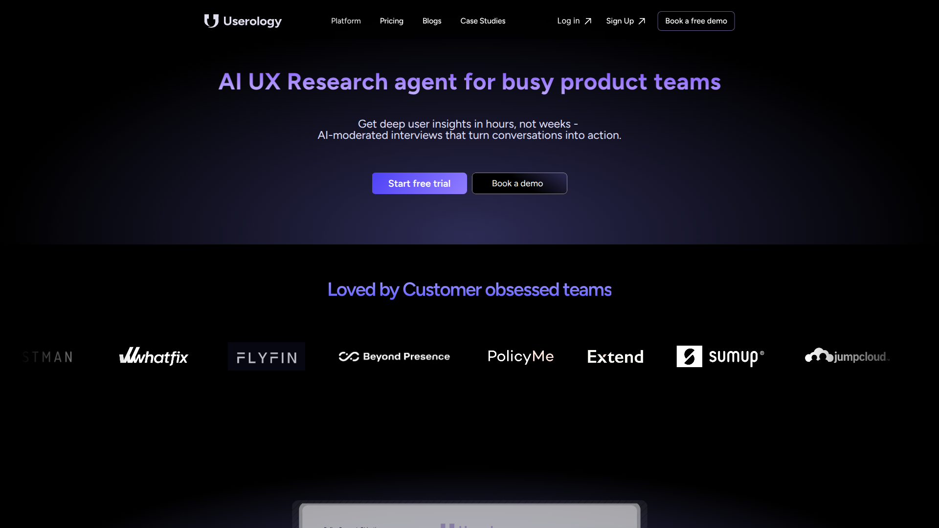Userology AI screenshot
