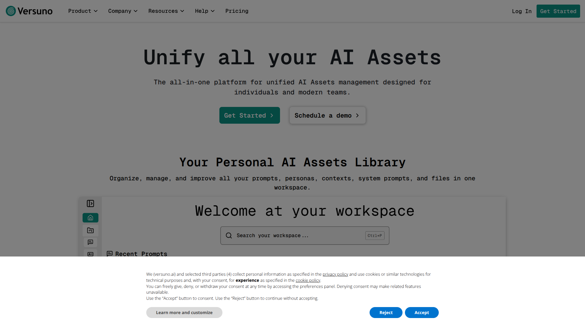 Versuno AI screenshot