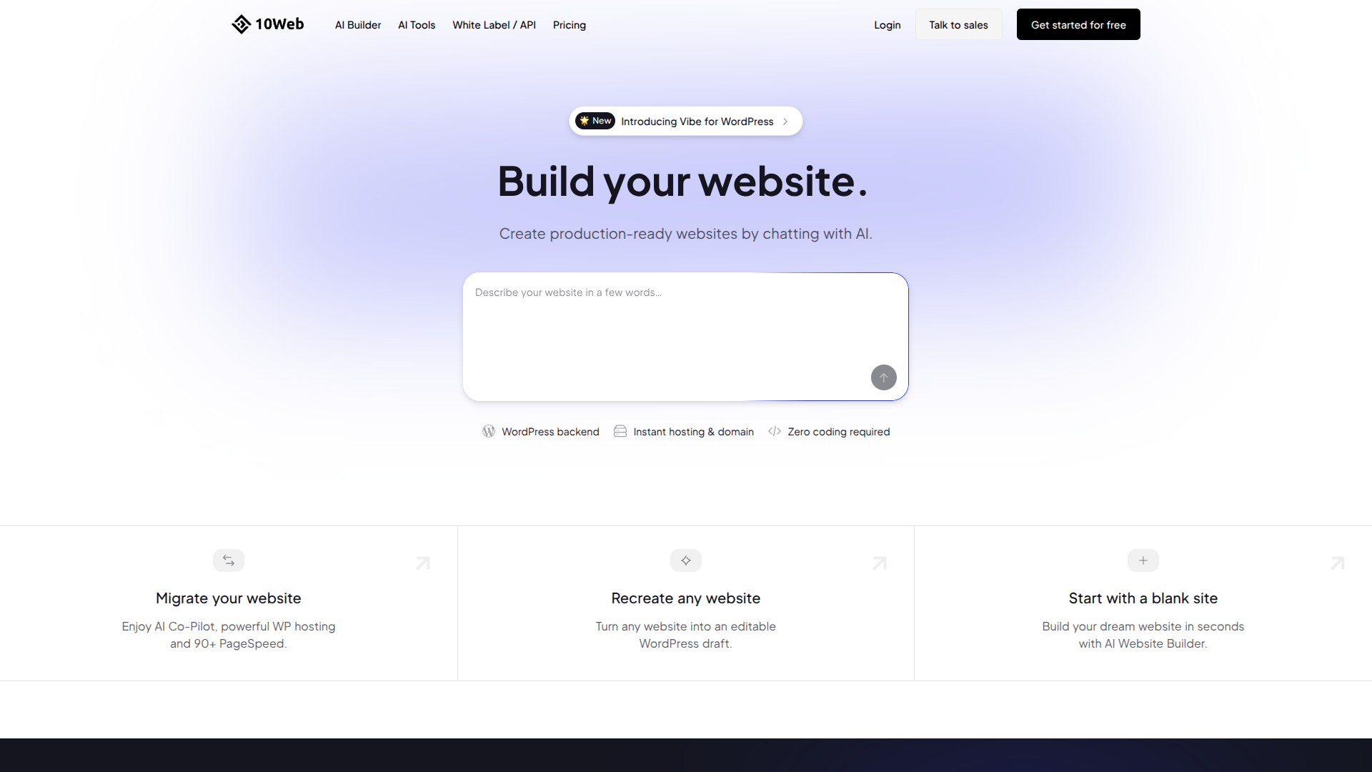 Vibe for WordPress by 10Web screenshot