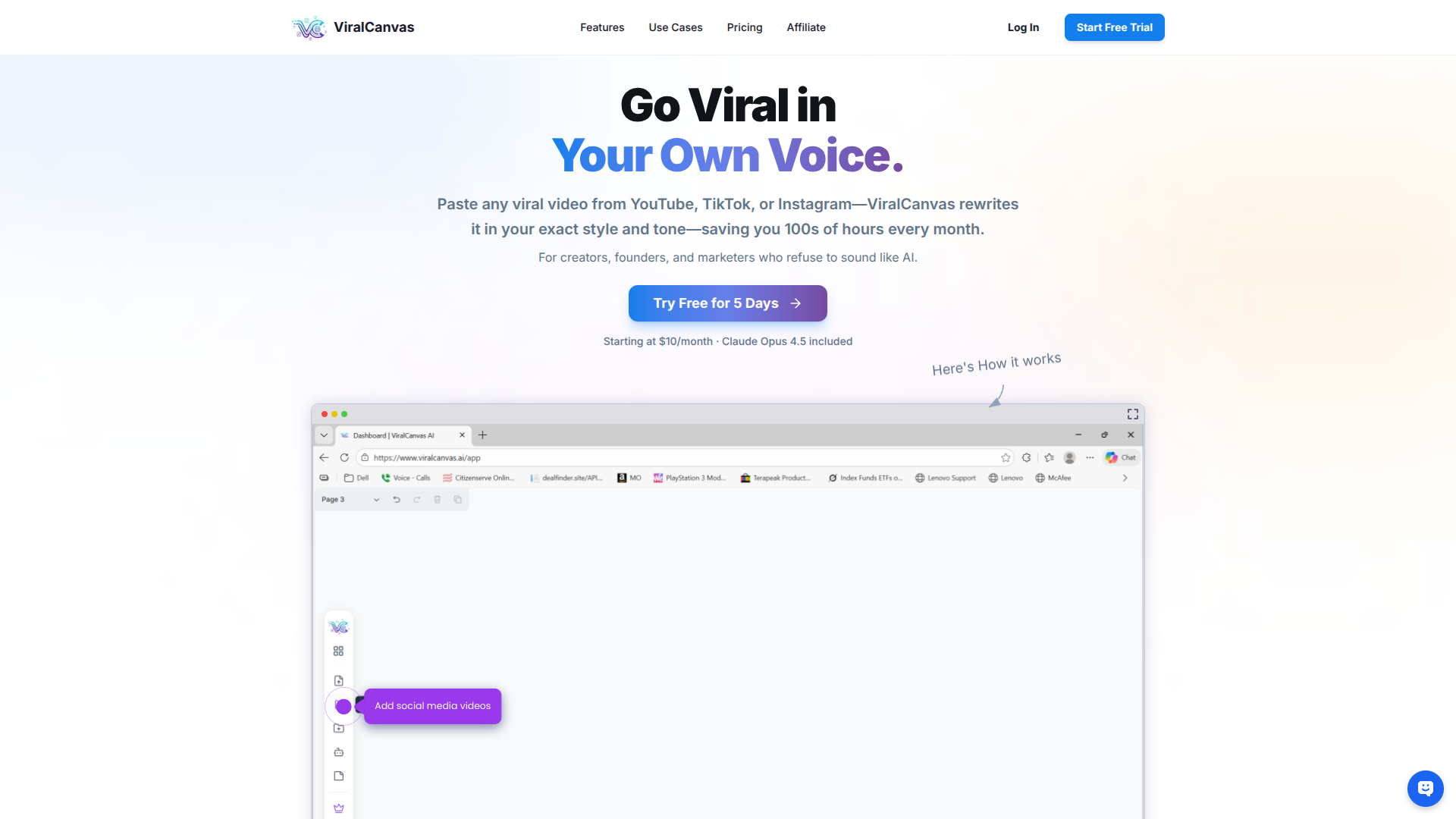 ViralCanvas AI screenshot