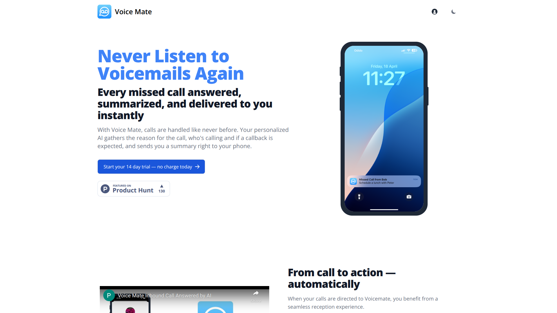Voice Mate - AI powered Voicemail