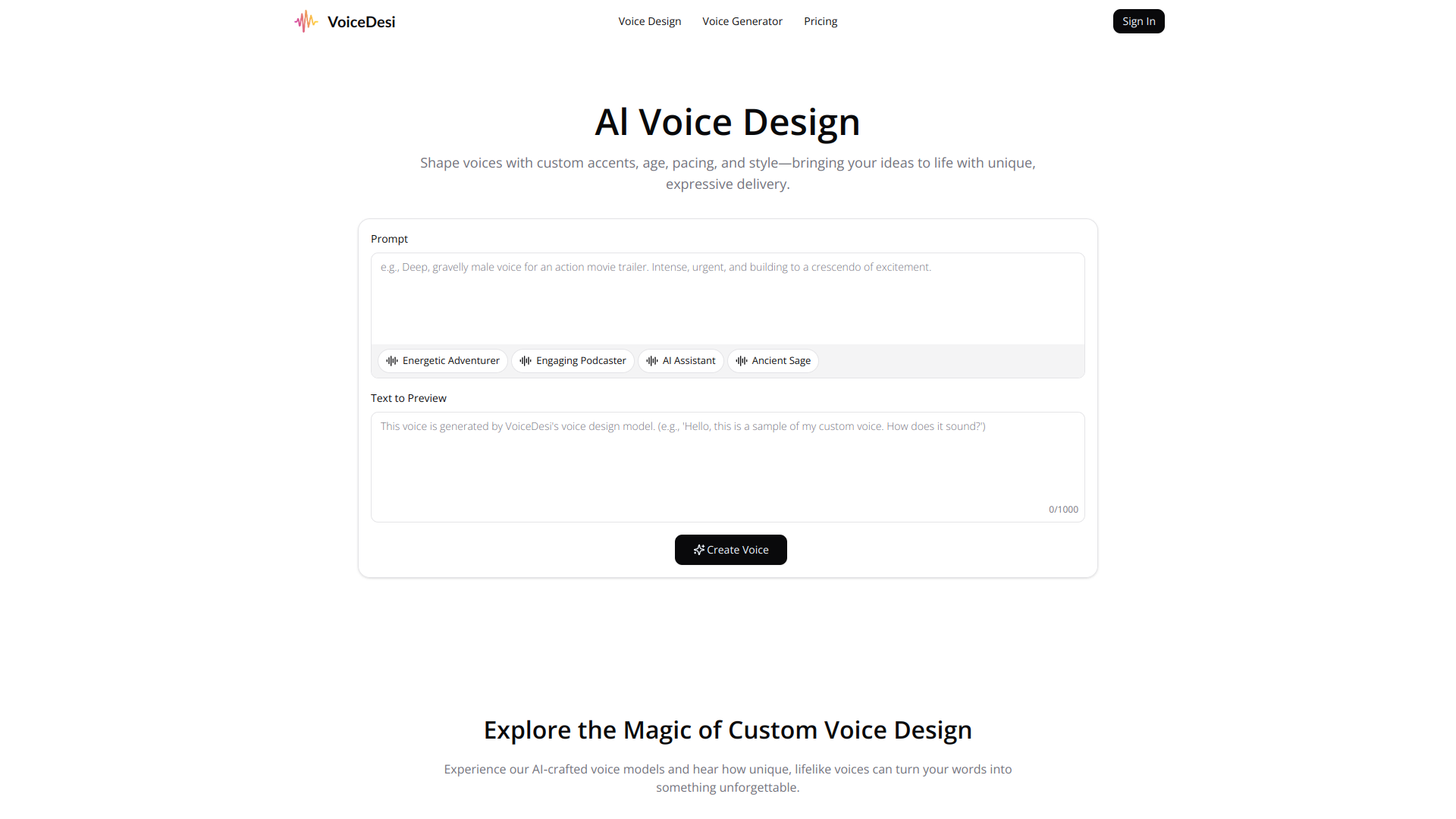 VoiceDesi screenshot