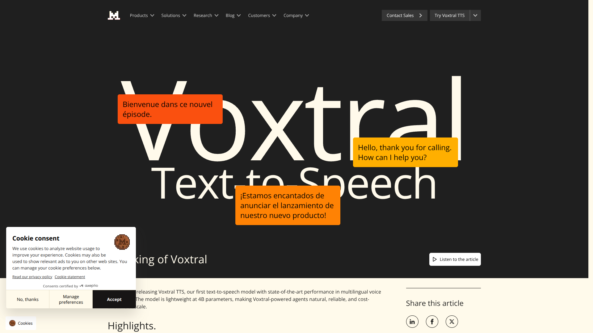 Voxtral TTS by Mistral AI logo