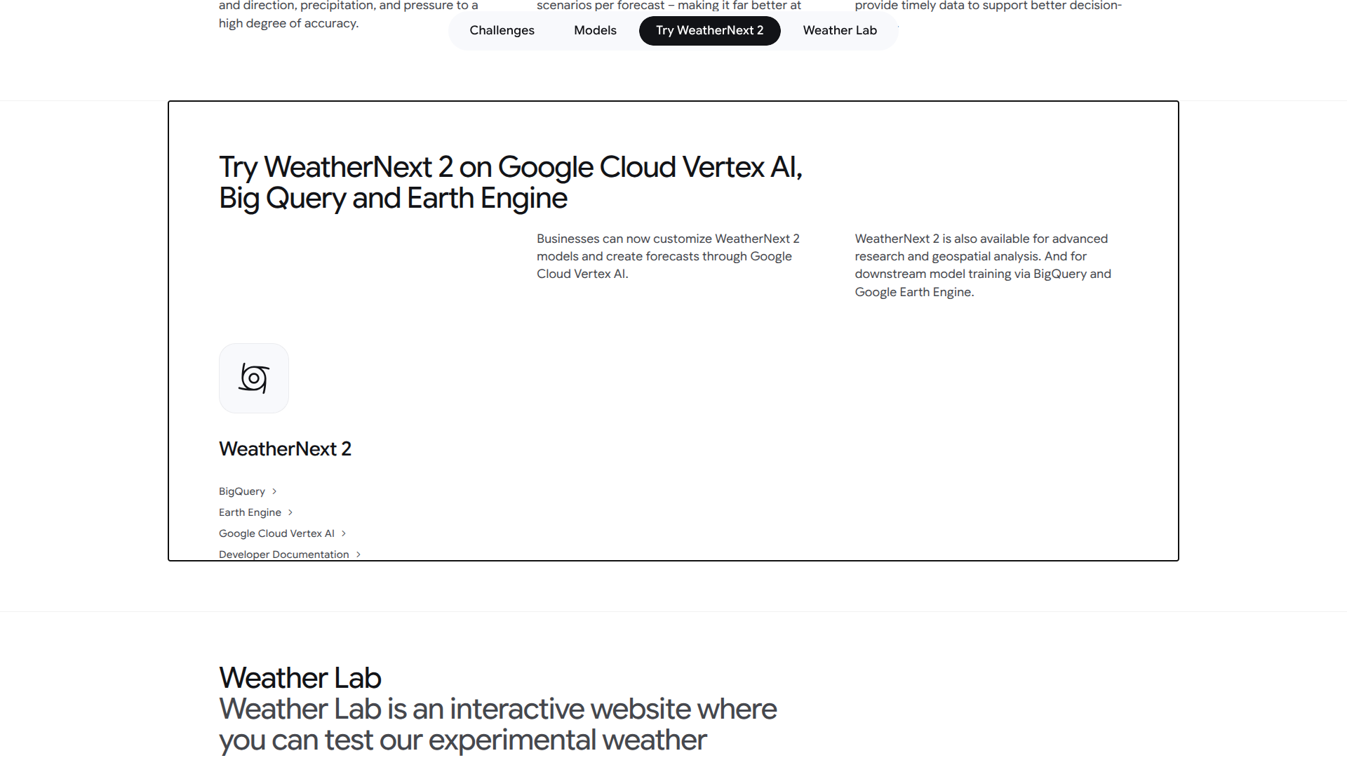 WeatherNext 2 by Google DeepMind screenshot