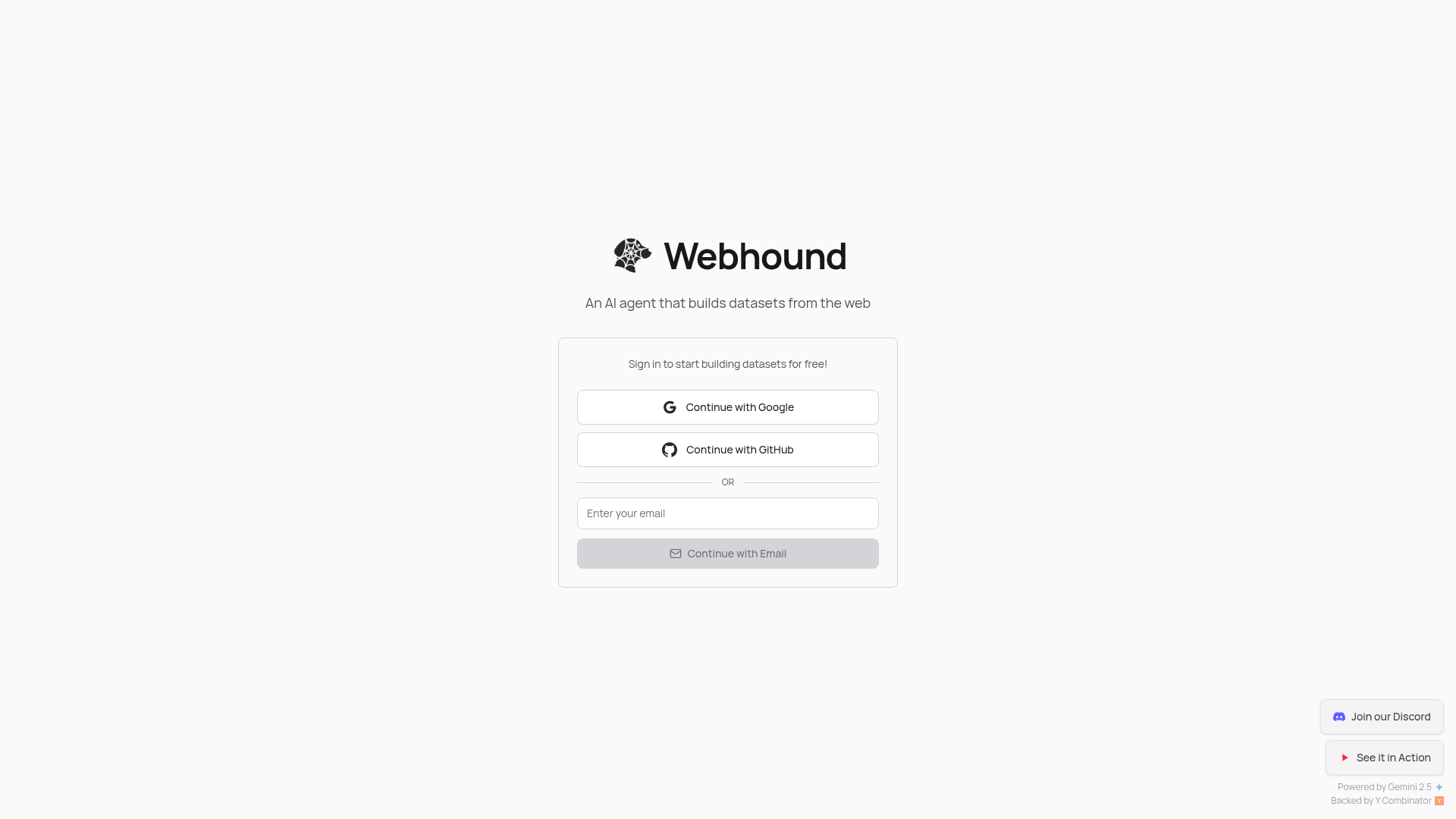 Webhound screenshot