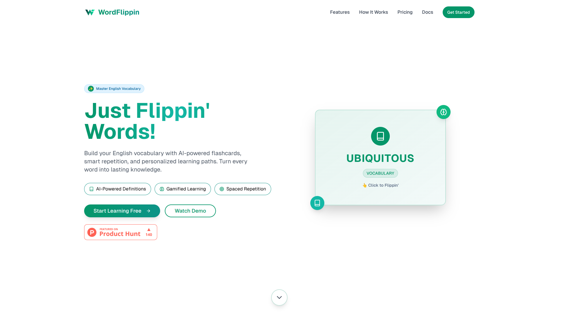 WordFlippin - Vocabulary that lasts logo