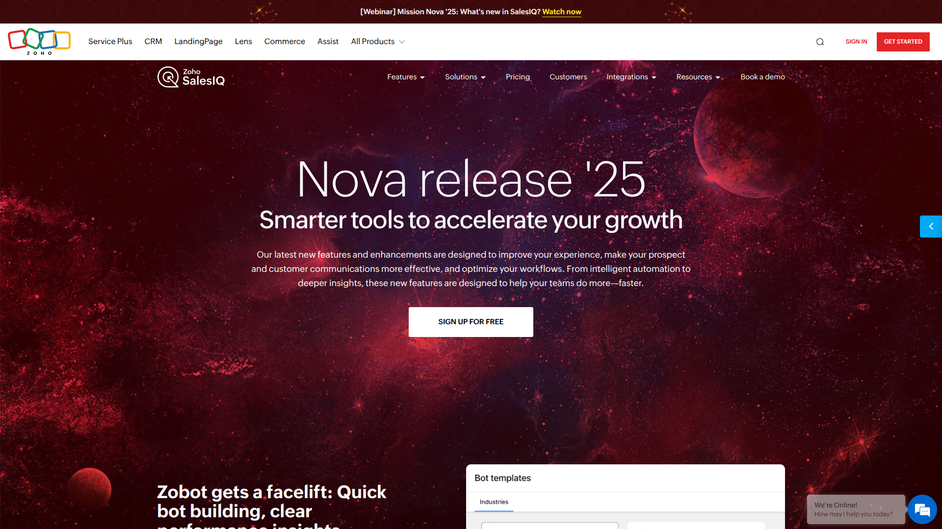 Zoho SalesIQ Nova '25 screenshot