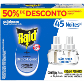 Inseticida Elétrico Raid Líquido Refil Regular 2 Unidades 32.9ml