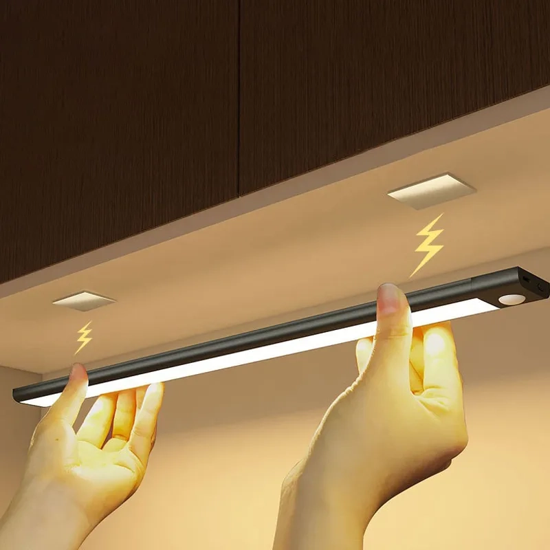 Luz de LED Noturna Com Sensor de Movimento Recarregável Para Armário e Cozinha