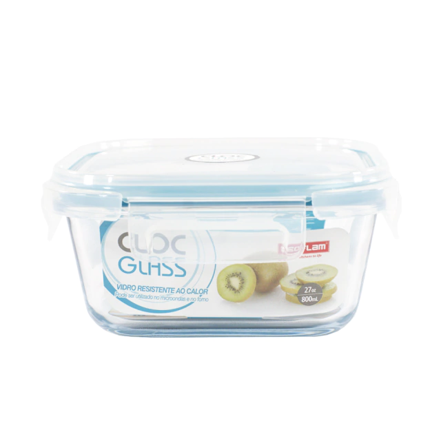 Pote de Vidro Hermético Quadrado Cloc Glass Neoflam - 800ml