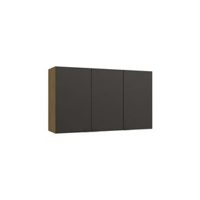 Armário Aéreo Kappesberg Suprema 3 Portas Freijó/Preto Fosco 1,20m x 34cm - Armário Aéreo Kappesberg Suprema 3 Portas Freijó/Preto Fosco 120cm x 34cm